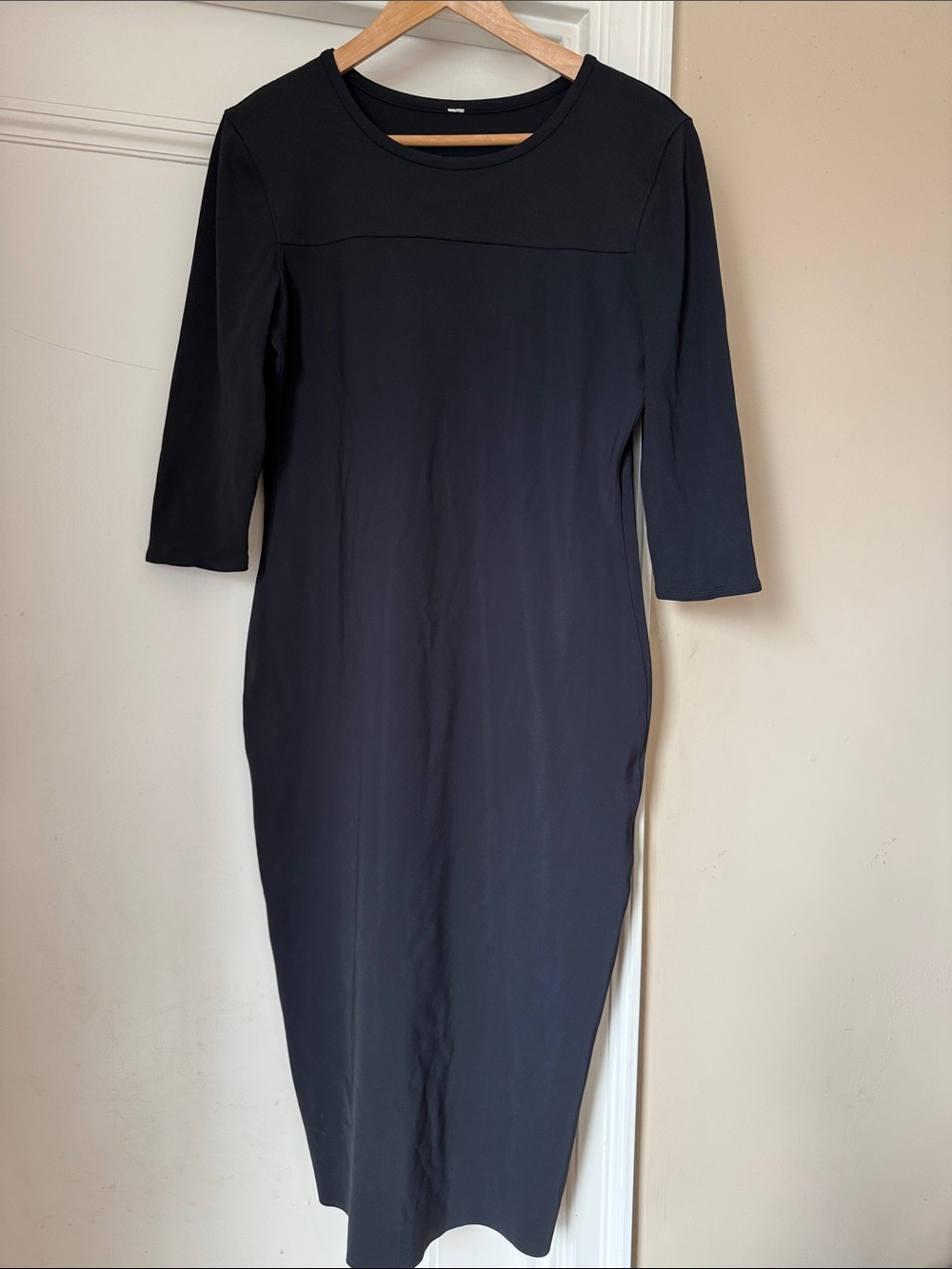 lululemon athletica Black Midi Sheath Dress with sleeves